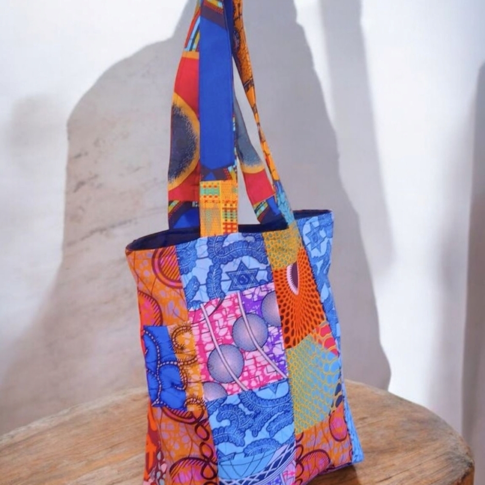 Colorful Patchwork Tote Bag - Picture 4 of 5